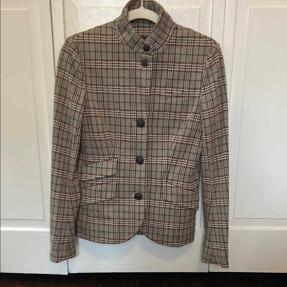 Rag & Bone Brown and Black Blazer Classic Plaid Design
